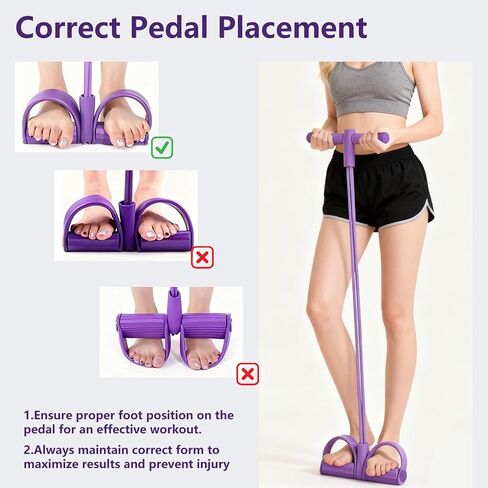 21 Fitness Resistance Bands-6 Tube Pedal Ankle Puller, Pedal Resistance Band with Handle, Natural Latex Fitness Bands, Multifunction Tension Rope for Abdomen, Waist, Arm, Leg Stretching Training in Saudi Arabia
