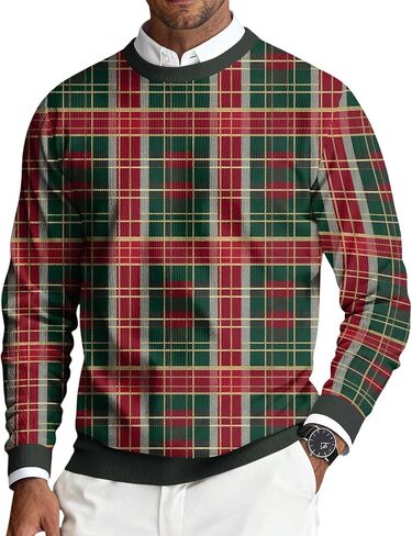 عيد الميلاد البلوز الرجال Crewneck كم طويل البلوزات بلوزات عادية عيد الميلاد الرسم طباعة البلوز in Kuwait