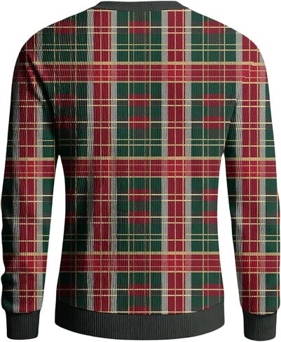 عيد الميلاد البلوز الرجال Crewneck كم طويل البلوزات بلوزات عادية عيد الميلاد الرسم طباعة البلوز in Kuwait