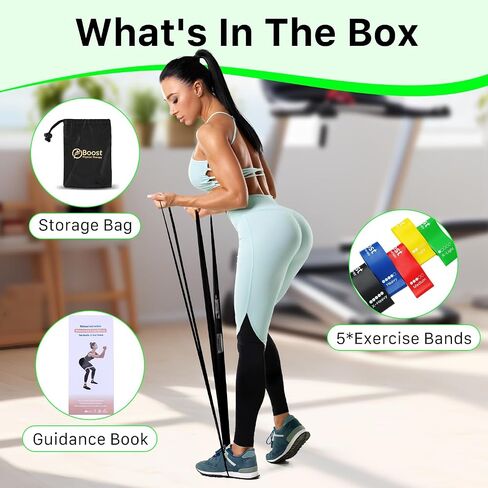 Resistance Bands for Working Out, Exercice Bands Set with 5 Different Levels for Physical Therapy, Elastic Bands with Instruction Guide and Carry Bag for Indoor & Outdoor Fitness in Saudi Arabia