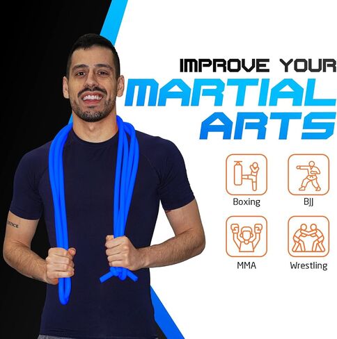 Resistance Bands - 16 Feet Long - 88 lbs Resistance - Strength Training Bands - Elastic Workout Bands - Wrestling Resistance Bands - Fitness & Home Workout Equipment - Resistance Training in Saudi Arabia