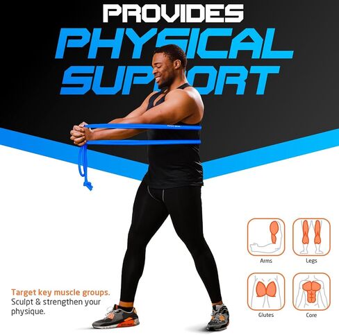 Resistance Bands - 16 Feet Long - 88 lbs Resistance - Strength Training Bands - Elastic Workout Bands - Wrestling Resistance Bands - Fitness & Home Workout Equipment - Resistance Training in Saudi Arabia