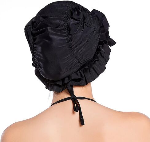 Fabric Swimming Cap Non-Waterproof Nylon Swim Cap Pleated Bathing Hat for Long/Short Hair Elastic Swim Hat for Girl Women in Saudi Arabia