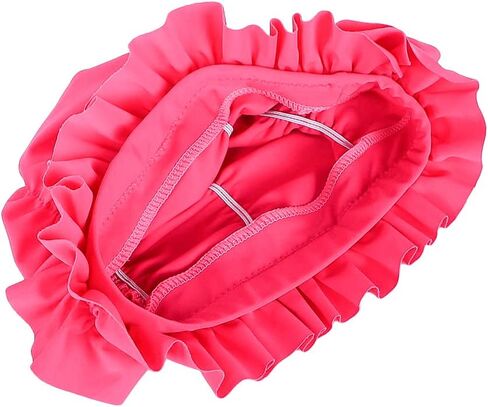 Fabric Swimming Cap Non-Waterproof Nylon Swim Cap Pleated Bathing Hat for Long/Short Hair Elastic Swim Hat for Girl Women in Saudi Arabia