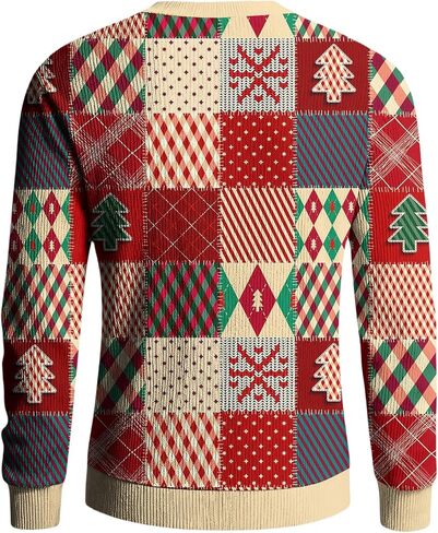 عيد الميلاد البلوز الرجال Crewneck كم طويل البلوزات بلوزات عادية عيد الميلاد الرسم طباعة البلوز in Kuwait