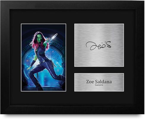 HWC Trading Zoe Saldana Guardians of the Galaxy Gamora Framed Gifts Printed Signed Autograph Picture for Movie Memorabilia Fans - US Letter Size in Saudi Arabia