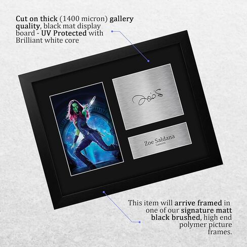HWC Trading Zoe Saldana Guardians of the Galaxy Gamora Framed Gifts Printed Signed Autograph Picture for Movie Memorabilia Fans - US Letter Size in Saudi Arabia