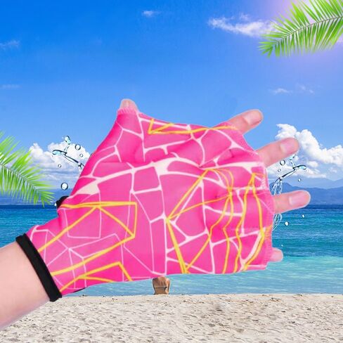 Webbed Swim Gloves, Swimming Resistance Gloves Water Resistance Training Accessories for Swimming and Diving - Red in Saudi Arabia
