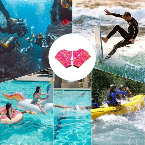 Webbed Swim Gloves, Swimming Resistance Gloves Water Resistance Training Accessories for Swimming and Diving - Red in Saudi Arabia
