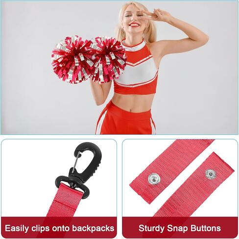 Soulchen Pom Pom Holder Hanger with Snap Button for Backpack Cheerleader Team Tags Cheer Bag Strap Gift Accessories for Girls in Saudi Arabia