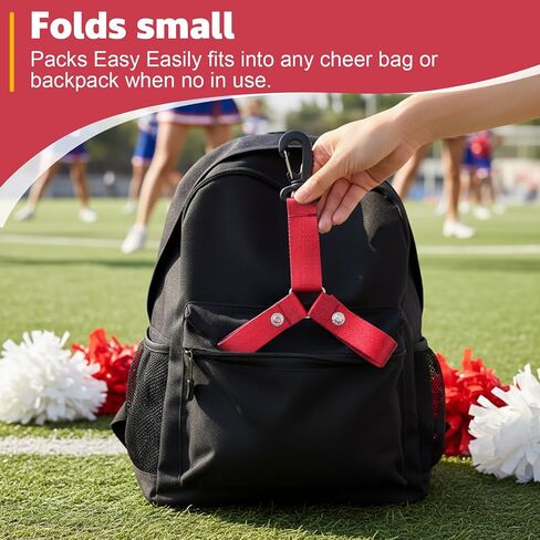 Soulchen Pom Pom Holder Hanger with Snap Button for Backpack Cheerleader Team Tags Cheer Bag Strap Gift Accessories for Girls in Saudi Arabia