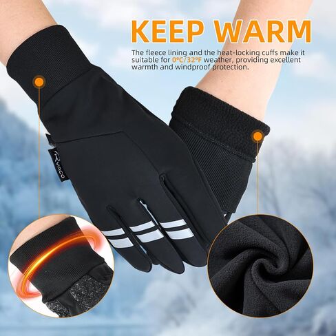 Ryaco Winter Thermal Cycling Gloves for Men&Women, Cold Weather Insulated Warm Gloves Waterproof Touchscreen for Skiing, Running, Riding, Driving in Saudi Arabia