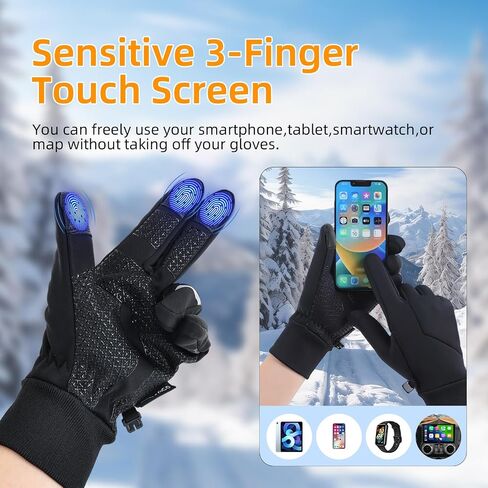 Ryaco Winter Thermal Cycling Gloves for Men&Women, Cold Weather Insulated Warm Gloves Waterproof Touchscreen for Skiing, Running, Riding, Driving in Saudi Arabia