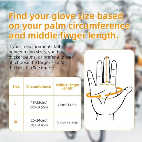 Ryaco Winter Thermal Cycling Gloves for Men&Women, Cold Weather Insulated Warm Gloves Waterproof Touchscreen for Skiing, Running, Riding, Driving in Saudi Arabia