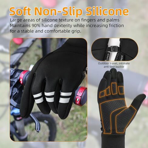 Ryaco Winter Thermal Cycling Gloves for Men&Women, Cold Weather Insulated Warm Gloves Waterproof Touchscreen for Skiing, Running, Riding, Driving in Saudi Arabia