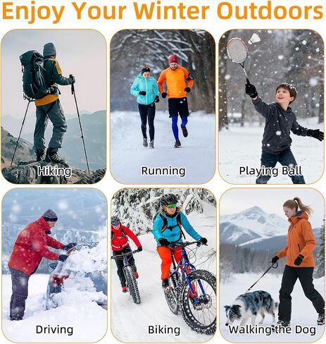 Ryaco Winter Thermal Cycling Gloves for Men&Women, Cold Weather Insulated Warm Gloves Waterproof Touchscreen for Skiing, Running, Riding, Driving in Saudi Arabia