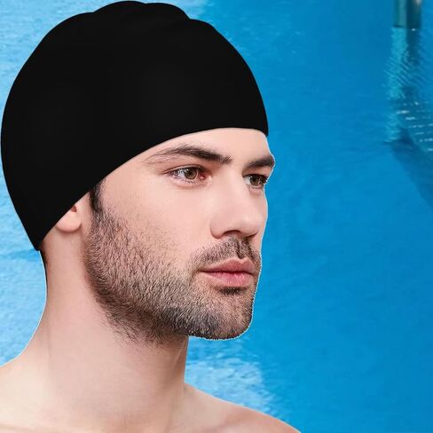 Silicone Swim Cap, Waterproof Swimming Hat, Durable Non-Slip Swimming Pool Cap, Elastic Swimming Cap in Saudi Arabia