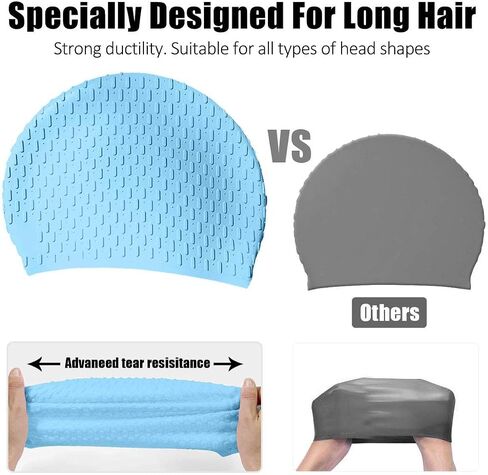 1pcs Silicone Swimming Caps Large Size Long Hair Ear Protection Swim Caps for Women Elastic Pure Color Swimming Cap in Saudi Arabia