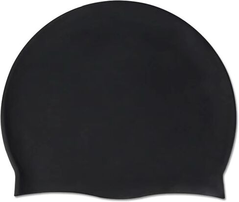 Large Silicone Swim Cap – Waterproof & Ear-Protecting Swimming Hat for Adults, Black in Saudi Arabia