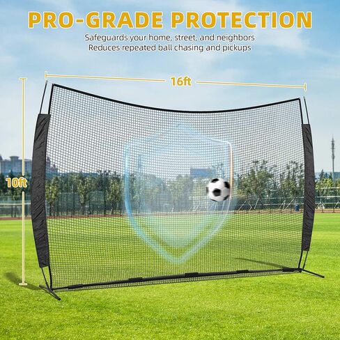 12x9/16x10/20x10ft Barricade Backstop Net, Ball Sports Barrier Netting, Protection Screen for Baseball Softball Lacrosse Soccer Hockey Training for Backyard with Carry Bag in Kuwait
