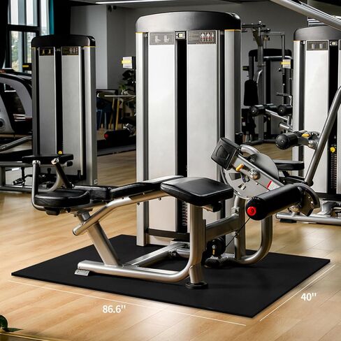 سجادة جهاز مشي للصالة الرياضية المنزلية - وسادة مشي عالية الكثافة لمعدات المشي على شكل جهاز مشي، مناسبة لسجاد الأرضية، بسمك 86.6 بوصة × 40 بوصة، بسمك 5 مم، أسود in Kuwait