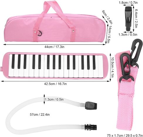 Tyenaza IRIN Melodica 32 آلة موسيقية الرياح الرئيسية، للطلاب والمبتدئين والفنانين المحترفين وجميع أنواع محبي الموسيقى (أحمر) in Saudi Arabia