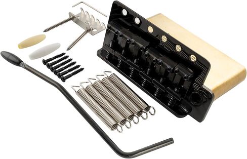 Musiclily Ultra 52.5 مم (2-1/16 بوصة) جسر ST Tremolo قياسي بـ 6 براغي مع سروج فولاذية منحنية عتيقة 42 مم ذراع دفع من النحاس الصلب للجيتار الكهربائي على طراز Strat، كروم in Saudi Arabia