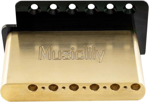 Musiclily Ultra 52.5 مم (2-1/16 بوصة) جسر ST Tremolo قياسي بـ 6 براغي مع سروج فولاذية منحنية عتيقة 42 مم ذراع دفع من النحاس الصلب للجيتار الكهربائي على طراز Strat، كروم in Saudi Arabia