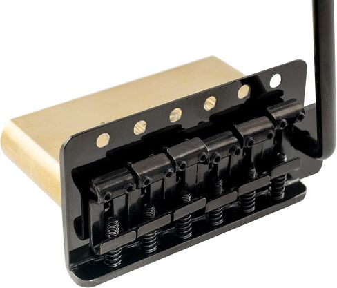 Musiclily Ultra 52.5 مم (2-1/16 بوصة) جسر ST Tremolo قياسي بـ 6 براغي مع سروج فولاذية منحنية عتيقة 42 مم ذراع دفع من النحاس الصلب للجيتار الكهربائي على طراز Strat، كروم in Saudi Arabia