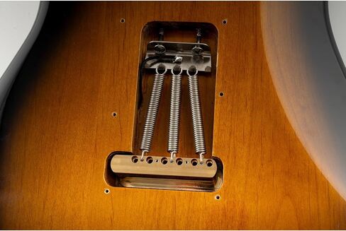 Musiclily Ultra 52.5 مم (2-1/16 بوصة) جسر ST Tremolo قياسي بـ 6 براغي مع سروج فولاذية منحنية عتيقة 42 مم ذراع دفع من النحاس الصلب للجيتار الكهربائي على طراز Strat، كروم in Saudi Arabia