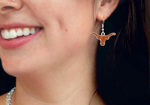 Texas Longhorns Game Day Glitter Earrings Jewelry Gift Licensed UT in Saudi Arabia