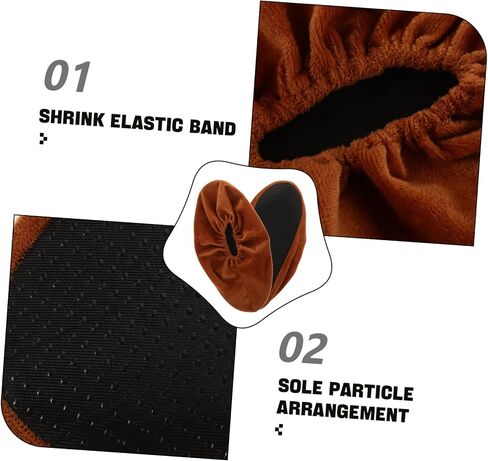 BESPORTBLE 2pairs Bowling Shoe Covers for Adults Non-Slip Reusable Shoe Protector Booties for Indoor Use Slip Design for Comfort and Durability Brown in Saudi Arabia