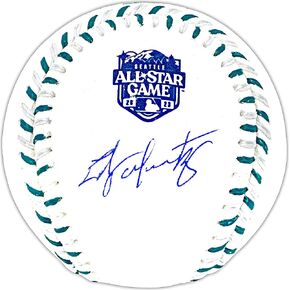 Edgar Martinez Autographed Official 2023 All Star Game Logo Game Baseball Mariners Beckett BAS Witness Stock #230599 in Saudi Arabia