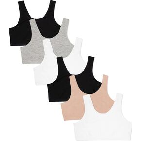 Fruit of the Loom Girls Multi Pack Cotton Built -Up Stretch Sports Bra Available in 6 Packs! in Kuwait