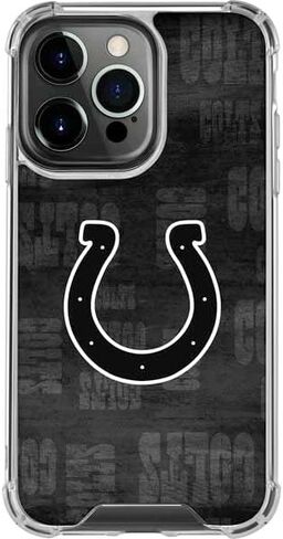 Skinit Clear Phone Case Compatible with iPhone 16 Pro Max - Officially Licensed NFL Indianapolis Colts Black & White Design in Saudi Arabia