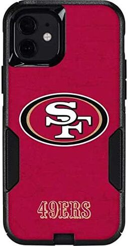 Skinit Decal Phone Skin Compatible with OtterBox Commuter Case for iPhone 12 - Officially Licensed NFL San Francisco 49ers Distressed Design in Saudi Arabia