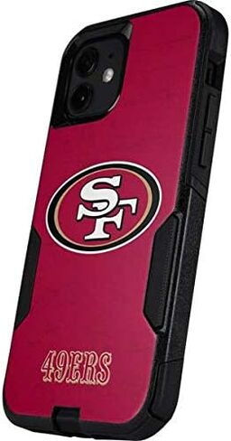 Skinit Decal Phone Skin Compatible with OtterBox Commuter Case for iPhone 12 - Officially Licensed NFL San Francisco 49ers Distressed Design in Saudi Arabia