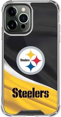 حافظة هاتف Skinit الشفافة متوافقة مع iPhone 13 Pro Max - تصميم مرخص رسميًا من NFL Pittsburgh Steelers in Saudi Arabia