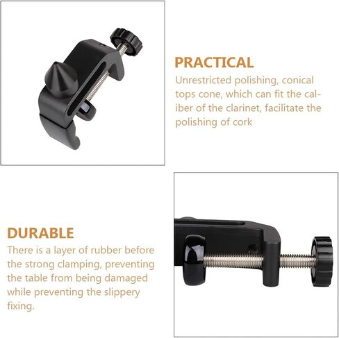 Milisten Black Clarinet Desktop Holder Adjustable Clarinet Fixing Clamp for Maintenance and Storage Sturdy Cork Support Rack in Saudi Arabia