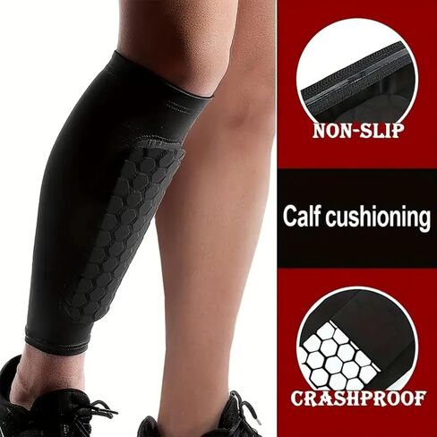 1pc Soccer Shin Guard Lightweight Calf Compression Sleeve for Football, Baseball, Boxing, Taekwondo in Saudi Arabia