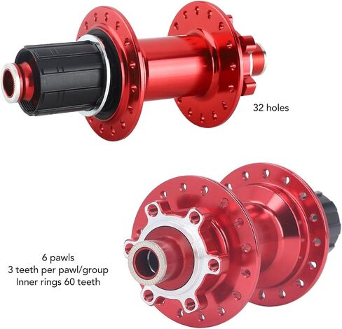 32 Hole Mountain Bike Hub Durable Sealed Bearing Design Smooth Riding Experience Red in Saudi Arabia