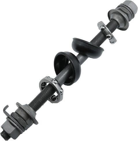 yukata Black 3/8" Bike Hub Cups 180 mm /7.08 Inch Bicycle axle 1/4" X 7 Silver Balls Bearing Retainer 26tpi Hub Conical Lock nut Washer Kit for Road Bikes and Mountain Bikes 1 Set in Saudi Arabia