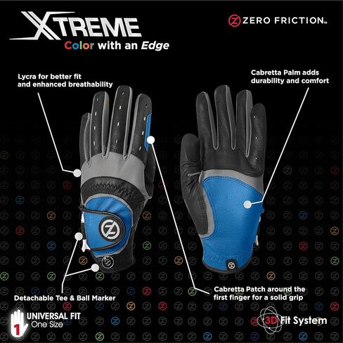 Zero Friction Men's Xtreme Cabretta Leather Universal-Fit Golf Glove in Saudi Arabia