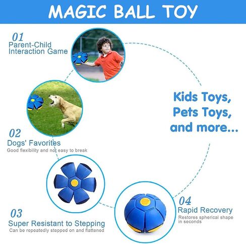 Magic Ball, Magic Meta Ball, Magics Bouncing Balls, Dual Form Freely Switchable, The MagicBall with 6 Light, Suitable for Indoor & Outdoor Use (Blue) in Saudi Arabia
