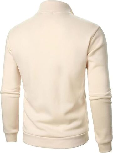 Men's Quarter Zip Pullover Sweatshirt Long Sleeve Stand Collar Sweatshirt Pullover Business Work Shirts in Saudi Arabia