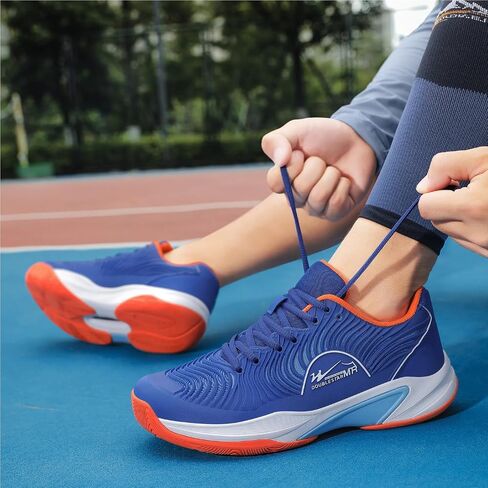 Men's Tennis Shoes for Pickleball & Badminton - Breathable Non-Slip Wide Toe Carbon Plate Athletic Shoes - Lightweight Comfortable Mens Pickleball Shoes for Tennis, Badminton, Pickleball in Saudi Arabia