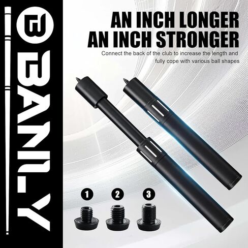 وصلة Banly مقاس 3 بوصة و5 بوصة و6 بوصة و8 بوصة مع 3 مصدات من ألياف الكربون ملحقات البلياردو MEZZ Predator PERI JFlowers Fury Pool Cue in Kuwait