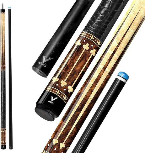 EVO Royale Pool Cue Stick, Low Deflection Professional Pool Stick for Adults 12.5mm TIME 3 Standard Tip, 58" Billiard Cue Rad 3/8-8 Joint, Carbon Composite Butt, Wrapless Handle in Saudi Arabia