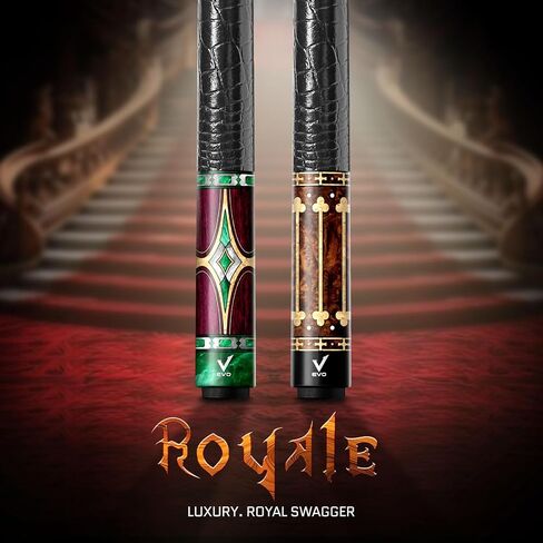 EVO Royale Pool Cue Stick, Low Deflection Professional Pool Stick for Adults 12.5mm TIME 3 Standard Tip, 58" Billiard Cue Rad 3/8-8 Joint, Carbon Composite Butt, Wrapless Handle in Saudi Arabia