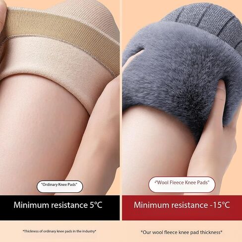 Long cashmere knee pads, winter knee pads, warm cashmere socks, and leggings, gifts for parents (Black,XL) in Saudi Arabia